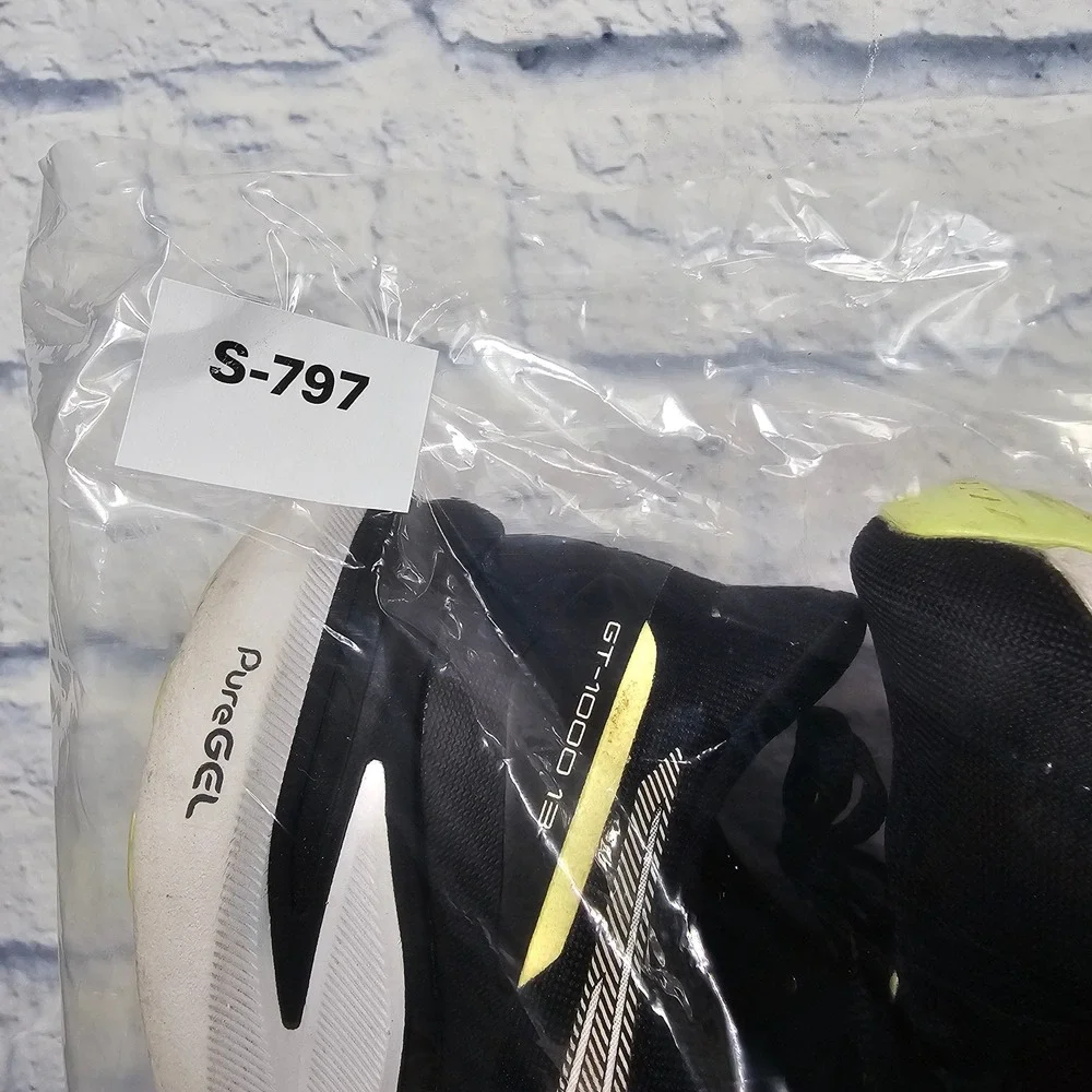 ASICS GT-1000 13 Running Shoes Womens 11 Black White Yellow Stability Sneakers
